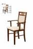 Židle STRAKOŠ DM8 je celočalouněná moderní židle italského designu s područkami. Je zátěžová, vyrobená z masívu přírodního dřeva buku o rozměrech: šířka 43cm, výška opěradla 94 cm, výška sedací plochy 46cm, hloubka 41 cm., výška područek 64 cm. Nosnost 120kg, zesílená robustní konstrukce. VHODNÁ DO RESTAURACÍ, HOTELů, VINÁREN i DOMÁCNOSTÍ. Možnost volby barvy lakování i vzoru čalounění.