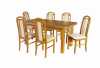 Jídelní Stůl rozkládací WENUS-P, konstrukce stolu je velice robustní, je vyrobená z masívu bukového dřeva, vrchní deska dýha 160-200x90cm výška 76cm, Židle P 6ks lakování olše, čalounění 18. Možnost různých kombinací lakování, druhů čalounění, i vytvoření vlastní sestavy - různé modely židlí i stolů.