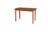 Stůl vyroben z masívu dřeva buku, velice pevný a robustní, vrchní deska dýha obdélník o rozměrech 120x70, výška desky 77cm. Možnost volby barvy lakování.
