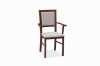 Židle STRAKOŠ DM14 je moderní celočalouněná židle s područkami. Židle je zátěžová, vyrobená z masívu přírodního dřeva buku o rozměrech: šířka 43 cm, výška opěradla 94 cm, výška sedací plochy 46cm, hloubka 41 cm, výška područek 64 cm. Nosnost 120kg, zesílená robustní konstrukce. VHODNÁ DO RESTAURACÍ, HOTELů, VINÁREN i DOMÁCNOSTÍ. Možnost volby barvy lakování i vzoru čalounění.