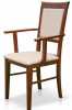 Židle STRAKOŠ DM18 je moderní celočalouněná židle s područkama. Je zátěžová, vyrobená z masívu přírodního dřeva buku o rozměrech: šířka 43cm, výška opěradla 95cm, výška sedací plochy 46cm, hloubka 41 cm., výška područek 64 cm. Nosnost 120kg, zesílená robustní konstrukce. VHODNÁ DO RESTAURACÍ, HOTELů, VINÁREN i DOMÁCNOSTÍ. Možnost volby barvy lakování i vzoru čalounění.