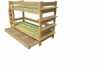 Kvalitní a levná postel, vyrobená z masivního dřeva borovice, včetně matrace z molitanu tloušťka 8 cm,včetně roštu,včetně šuplat.Povrchová úprava je provedena bezbarvým, ekologickým, vodou ředitelným lakem.rozměr matrace 80x200 cm, výška postele 150 cm.


