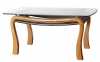 Sestava prosklený stůl v kombinaci s kaučukovým dřevem + 4 x židle za akční cenu 9.990,- Kč zlevněno z původní ceny 17.780,-Kč. Nábytek Holčík.